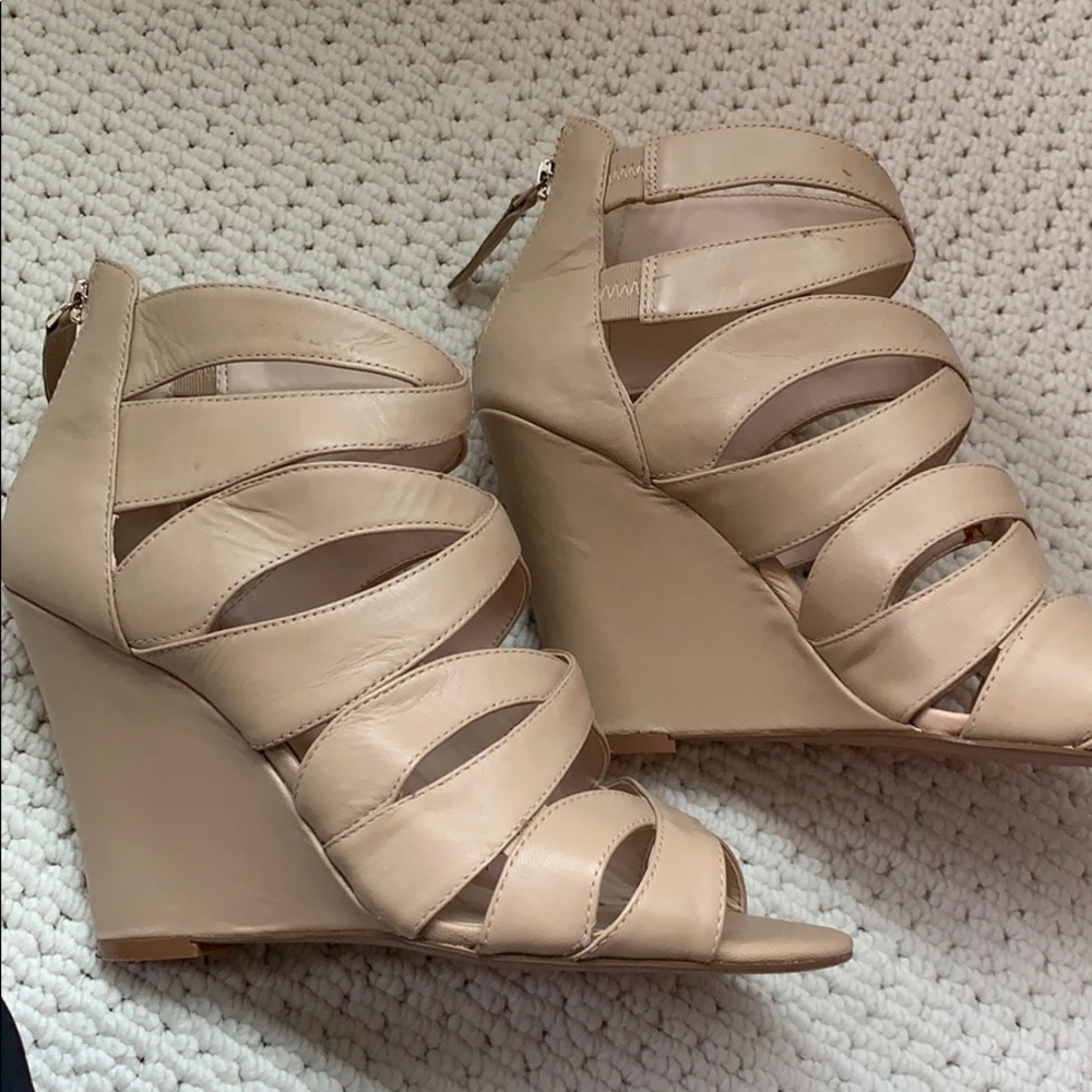 Nine west nude wedges
